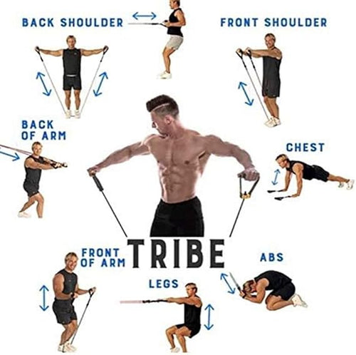 11 Piece Power Resistance Band Set Strength Training Yoga Sports Fitness Band Equipment for Men and Women