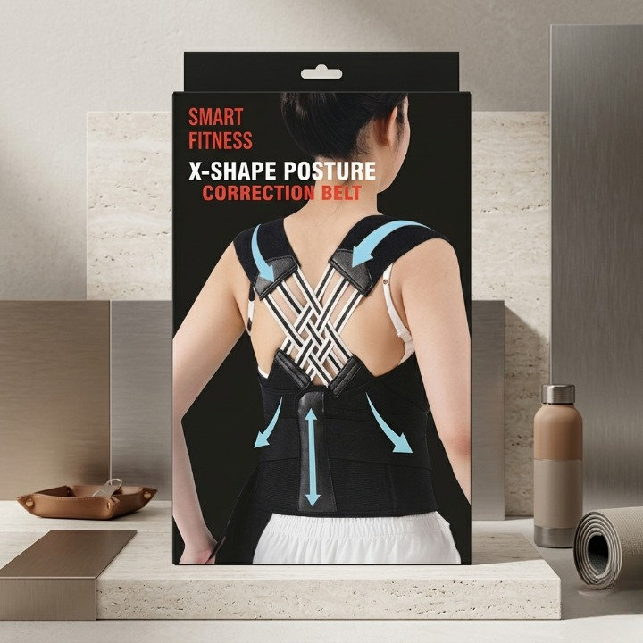 Smart Fitness X-Shape Posture Correction Belt – Back & Shoulder Support for Men & Women