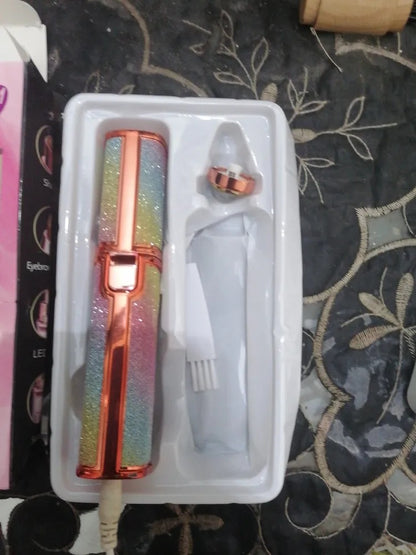 Flawless 2 In 1 Eyebrow Trimmer Multi Attractive Color With USB Charging Cable And Cleaning Brush