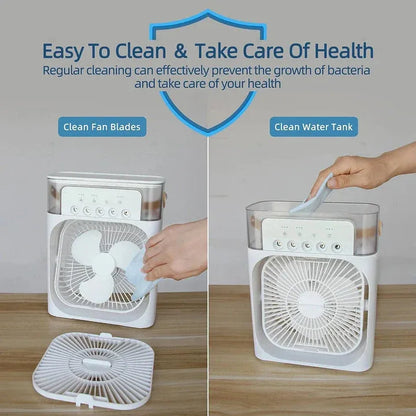 Next Nova Imported 10" Portable Air Cooler Fan – 3-in-1 Mini AC Desktop Humidifier 7-Color LED