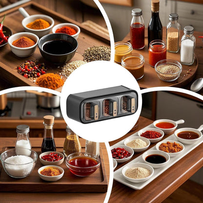 Wall Mounted Seasoning Box Condiment Containers Space Saving Storage Durable Transparent Kitchen Organizer