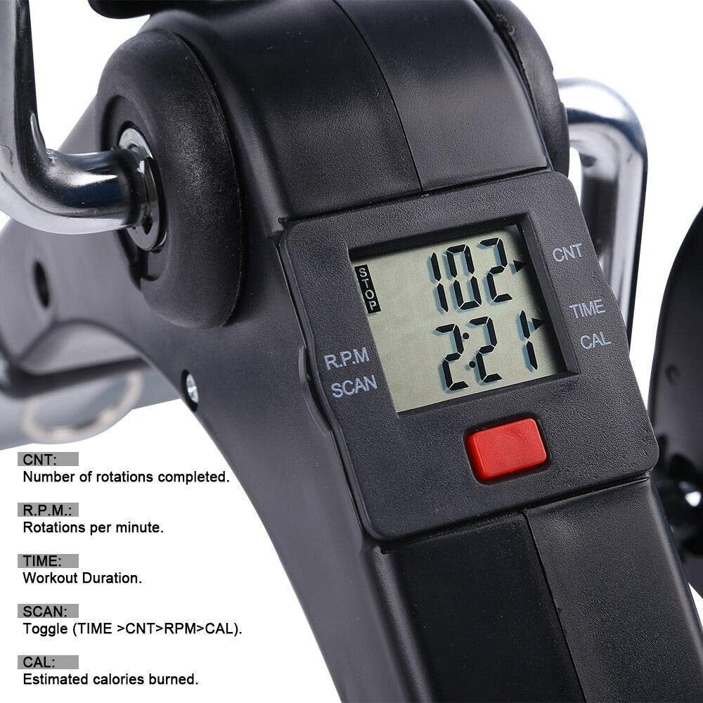 Mini Bike Pedal Exerciser Arms And Leg Pedal Exerciser With Digital Meter Foldable Mini Fitness Cycle Home Exercise Machine