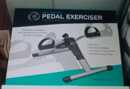 Mini Bike Pedal Exerciser Arms And Leg Pedal Exerciser With Digital Meter Foldable Mini Fitness Cycle Home Exercise Machine