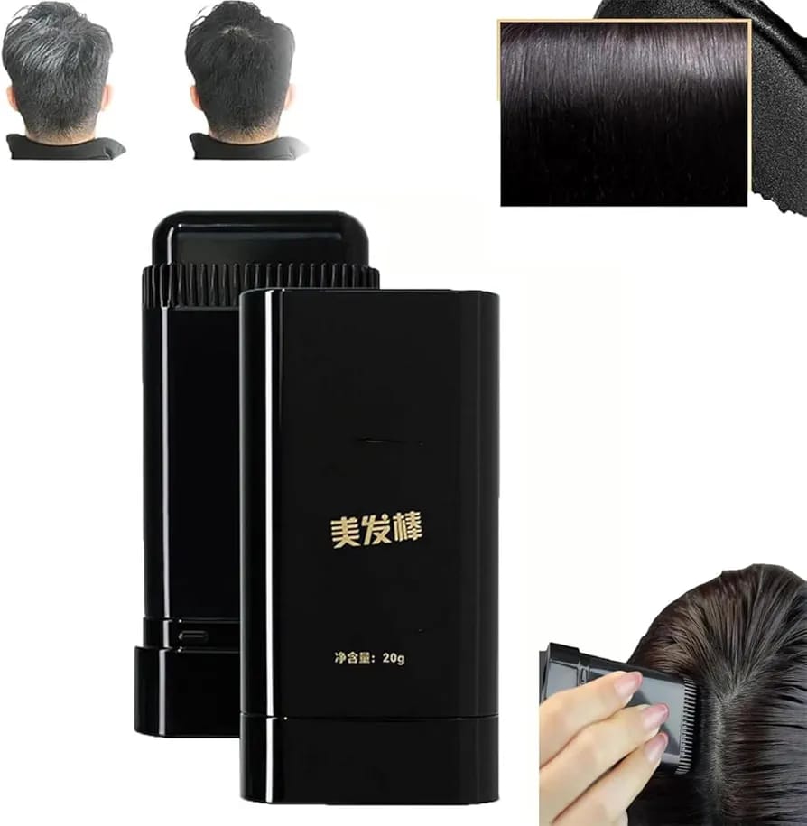 Instant Hair Color Dye Comb Stick Root Touch-Up Cover Gray Hair Long Lasting 20g - Black