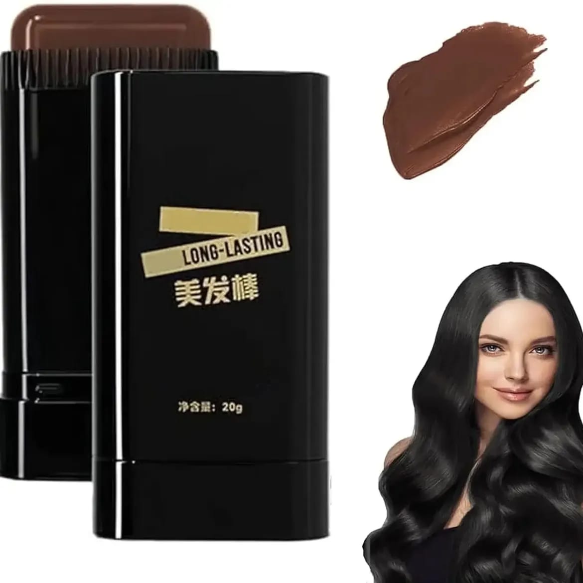 Instant Hair Color Dye Comb Stick Root Touch-Up Cover Gray Hair Long Lasting 20g - Black