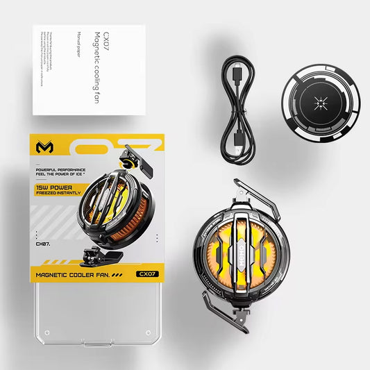 Magnetic Phone Cooler Fan Case Yellow CX07 Gaming