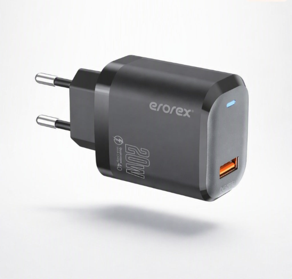 Erorex 20W QC-1.0 Fast Charging Adapter for Android iOS