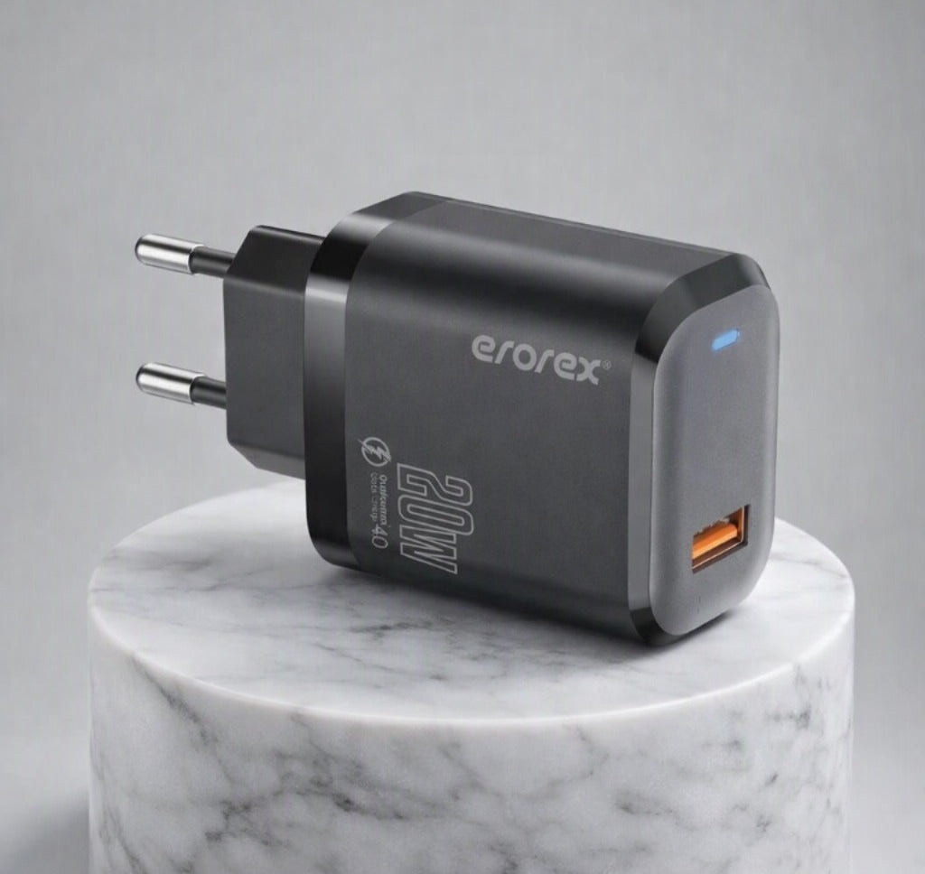 Erorex 20W QC-1.0 Fast Charging Adapter for Android iOS