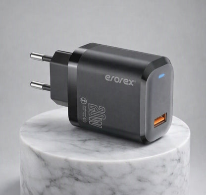 Erorex 20W QC-1.0 Fast Charging Adapter for Android iOS