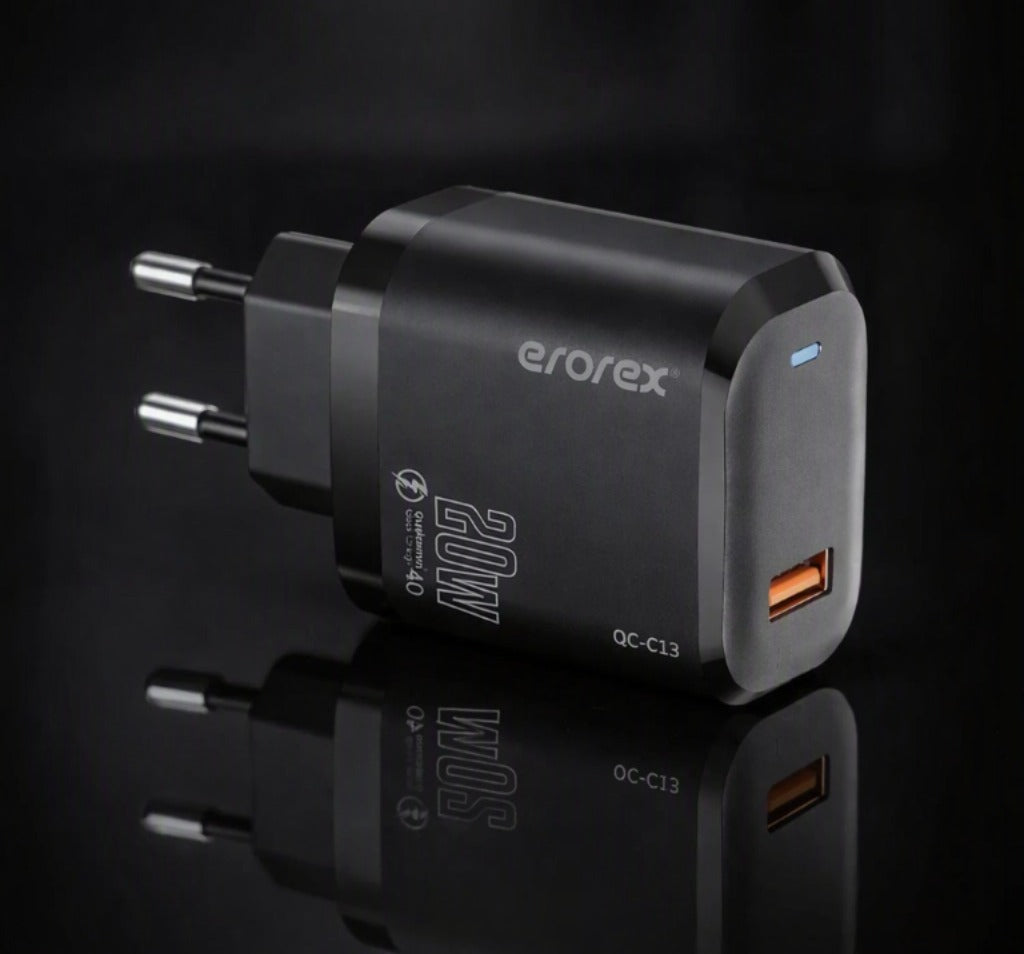 Erorex 20W QC-1.0 Fast Charging Adapter for Android iOS