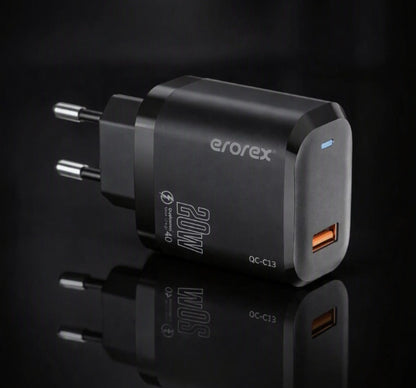 Erorex 20W QC-1.0 Fast Charging Adapter for Android iOS