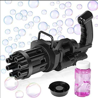 Electric Gatling Bubble Gun – 8 Hole Automatic Bubble Blaster Toy Gun