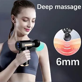 Rechargeable Massage Gun | 3000mAh Battery | 4 Speed Levels | 4 Removable Heads Electric Full Body Gun Massager, Pain Relief Cordless Deep Tissue Massage Machine