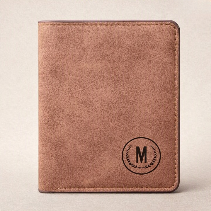 M Men's Premium Leather Wallet – Slim Bifold Card Holder & Cash Wallet | Deal Offer - Black