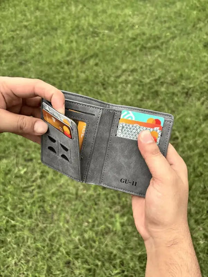 M Men's Premium Leather Wallet – Slim Bifold Card Holder & Cash Wallet | Deal Offer - Black