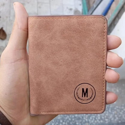 M Men's Premium Leather Wallet – Slim Bifold Card Holder & Cash Wallet | Deal Offer - Black
