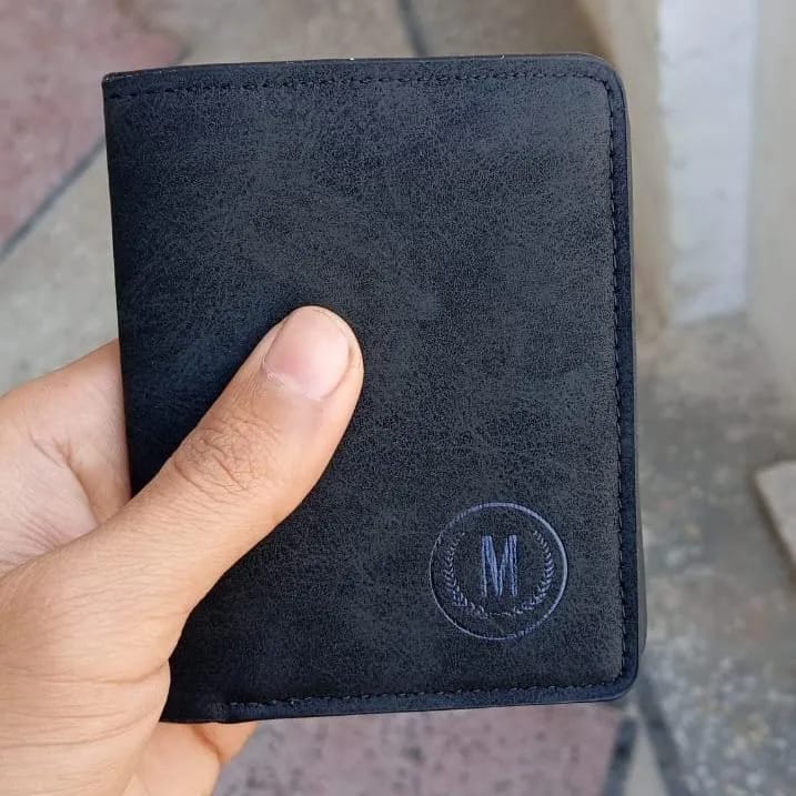 M Men's Premium Leather Wallet – Slim Bifold Card Holder & Cash Wallet | Deal Offer - Black