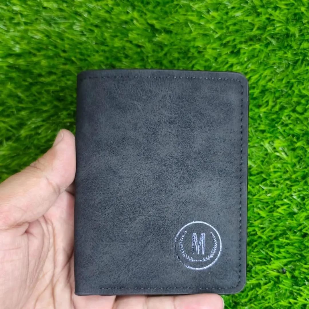 M Men's Premium Leather Wallet – Slim Bifold Card Holder & Cash Wallet | Deal Offer - Black