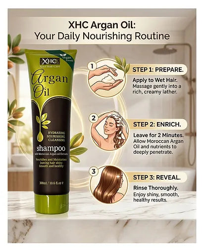 Xpel Hair Care Argan Oil Shampoo – 300ml | Nourishing, Hydrating & Smoothing Hair Care