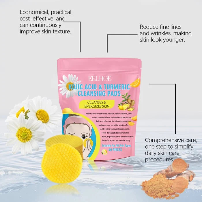 Turmeric Acid Cleansing Pads – Brightening, Exfoliating &amp; Pore-Cleansing Skincare