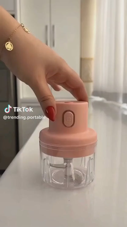 Mini Food Chopper Portable USB Rechargeable Vegetable Garlic Meat Grinder | With Cable - Size 250ml