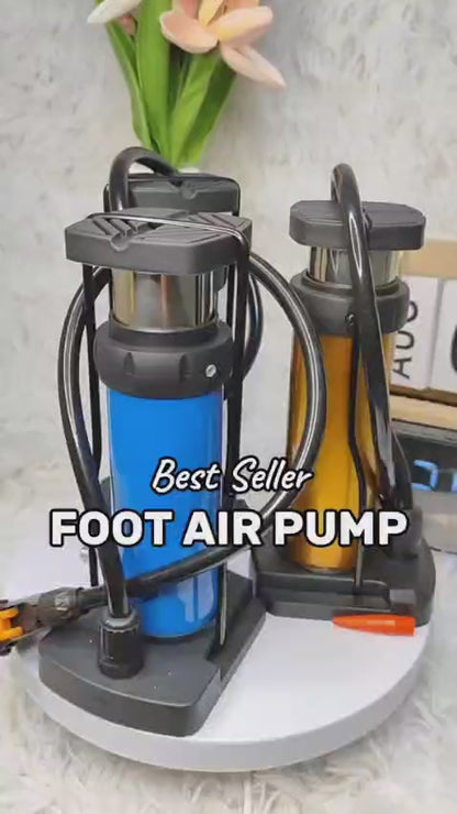 High Pressure Foot Air Pump – Heavy-Duty Mini Foot Pump for Bicycle, Ball, Scooter, Car & Inflatable Toys (Without Gauge) (Random Color)